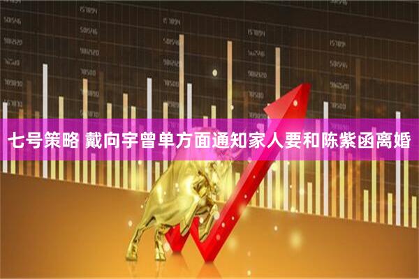 七号策略 戴向宇曾单方面通知家人要和陈紫函离婚